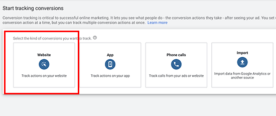Track conversions in Google Ads