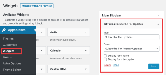 Put a Constant Contact form in your sidebar
