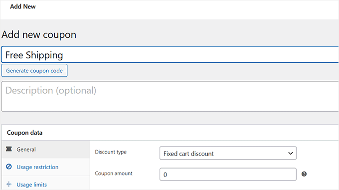 Lägg till kupongnamn och beskrivning