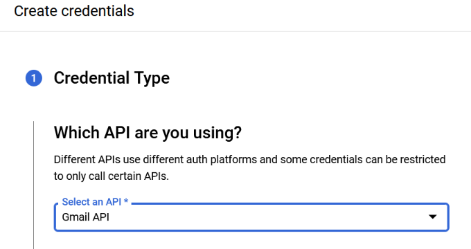 选择 Gmail API