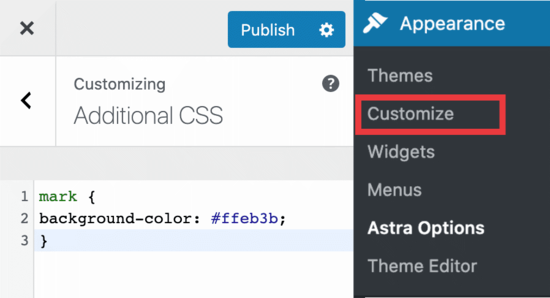 Custom CSS settings
