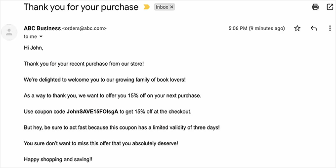 Förhandsgranskning av dynamisk kupong