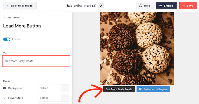 自定义自定义 Instagram 照片源上的加载更多按钮