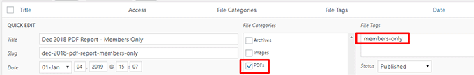 Organize arquivos em categorias e tags com MemberPress
