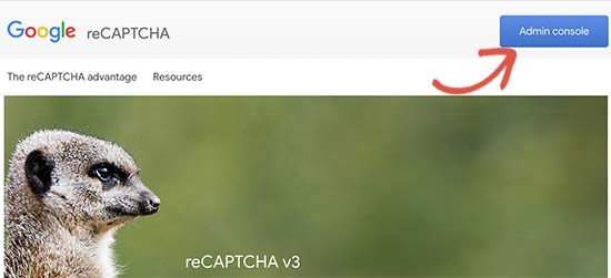 reCAPTCHA admin console