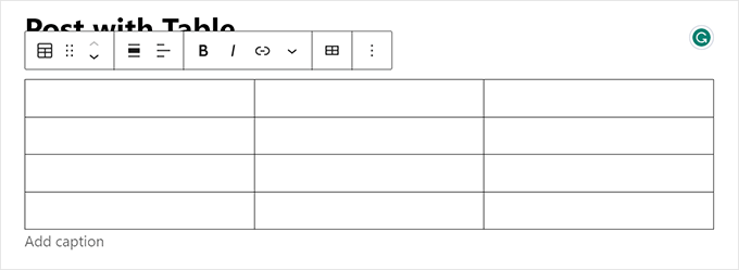 Table preview