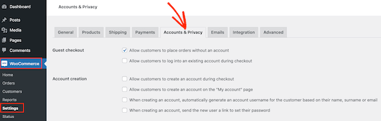Changing your WooCommerce account settings