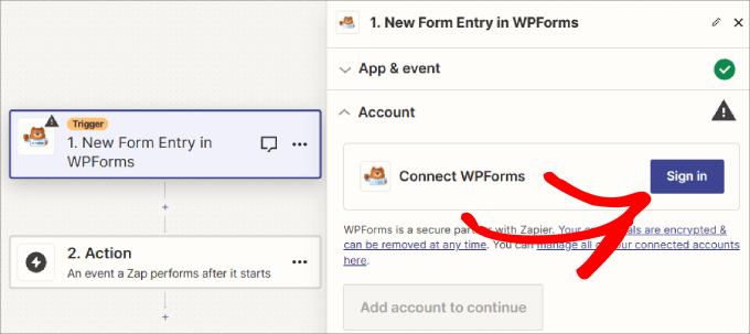 Sign in to WPForms 