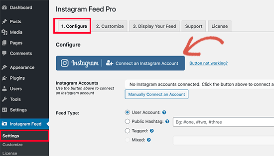 Connect your Instagram account