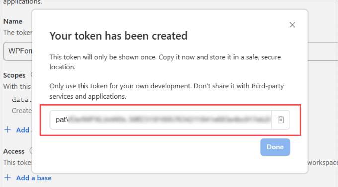 copy token 