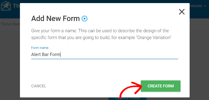 Enter name for form
