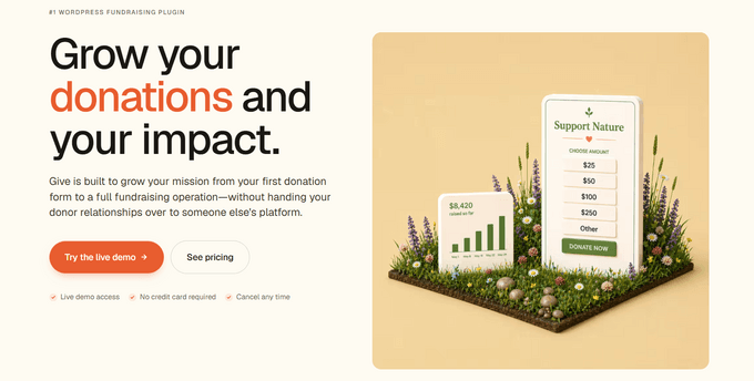 Site-ul GiveWP Plugin de strângere de fonduri Give