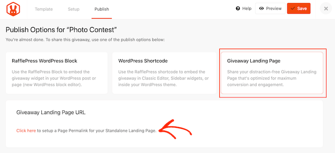 How to create a giveaway landing page in WordPress