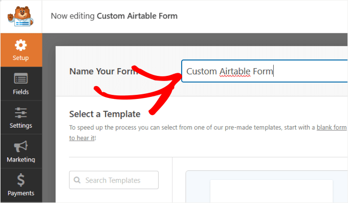 Airtableフォームの名前付け