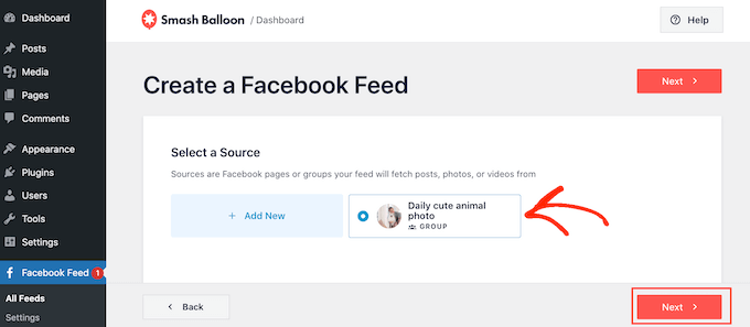 Creating a new Facebook group feed for your WordPress website