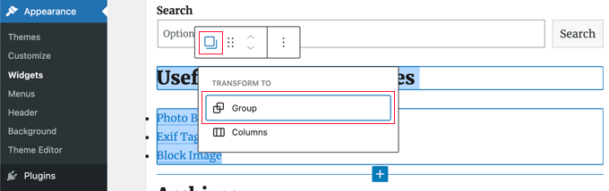 Group 2 Widgets Together