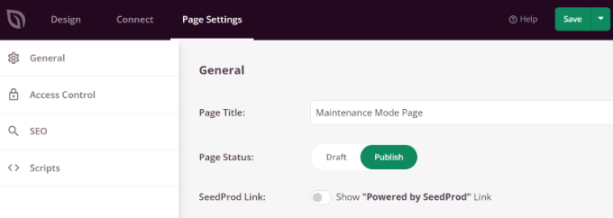 Publish your maintenance mode page