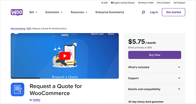 Request a Quote plugin for WooCommerce
