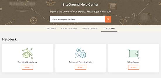SiteGround support
