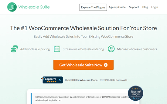 The Wholesale Suite website