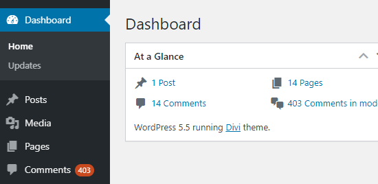 WordPress 管理侧边栏和仪表板上显示的待处理评论数量