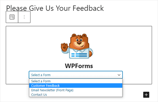 Select your questionnaire from the dropdown list - WPBeginner Select your questionnaire from the dropdown list