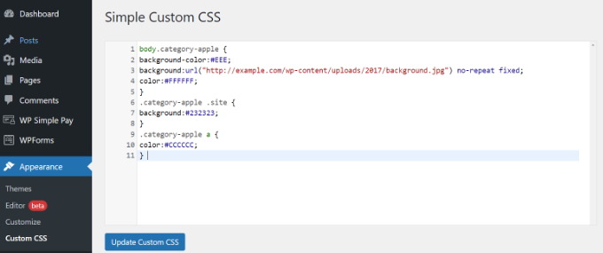 Add custom CSS using plugin