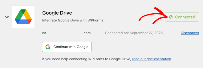 Google Drive connected