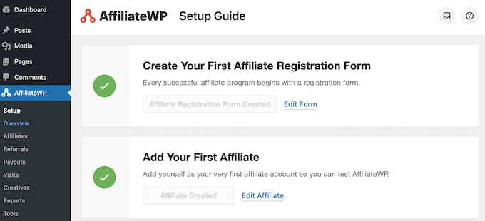 Setting up the AffiliateWP affiliate plugin for WordPress