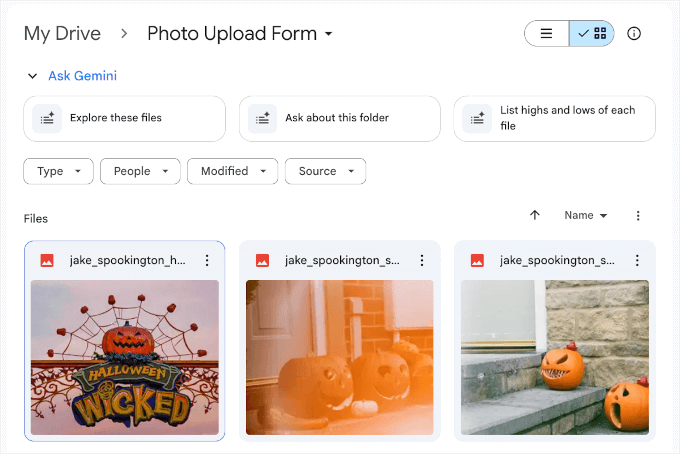 Files uploaded from WPForms to Google Drive