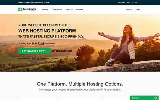 GreenGeeks as kinsta alternatives