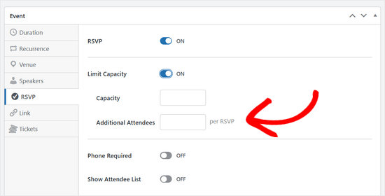 Limitați capacitatea evenimentului în Sugar Calendar