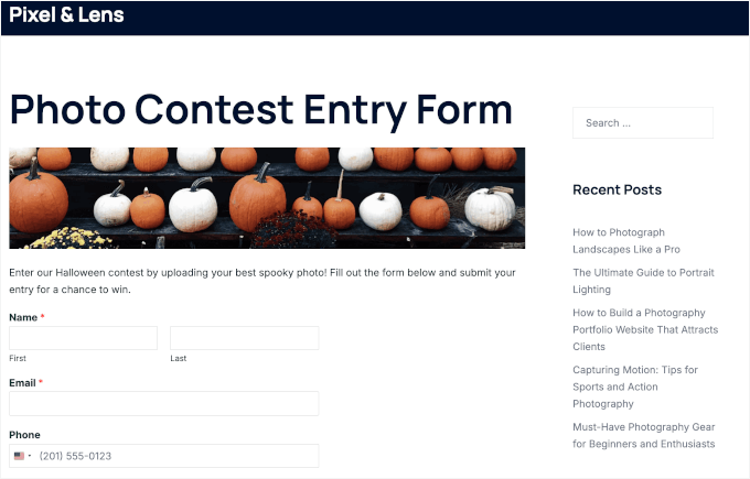 Google Drive file upload form on a live site