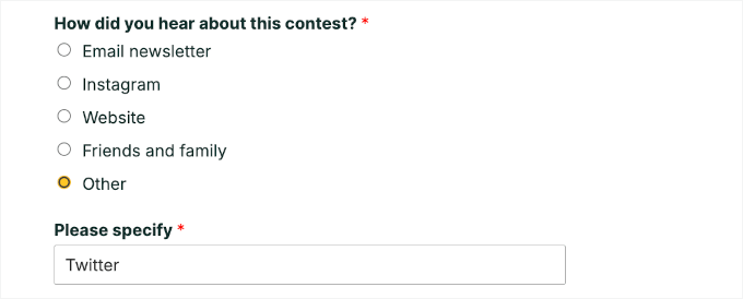 Validating the form's conditional logic