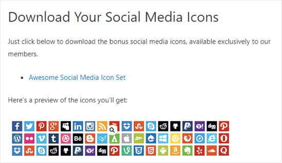 Social Media Icons Download Page Memberpress