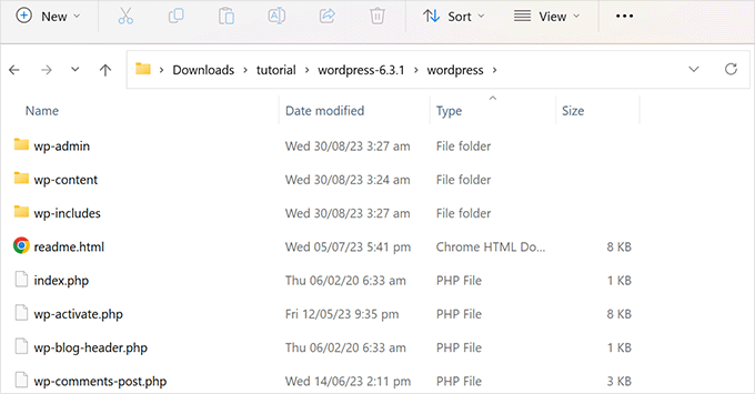 WordPress files