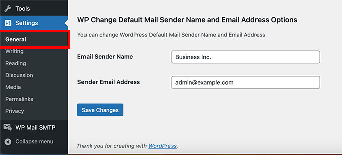 WP Ubah Pengirim Email
