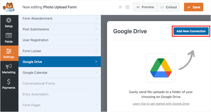 Adding Google Drive connection