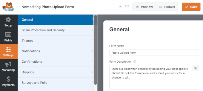 Adding form description