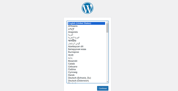 WordPress select language