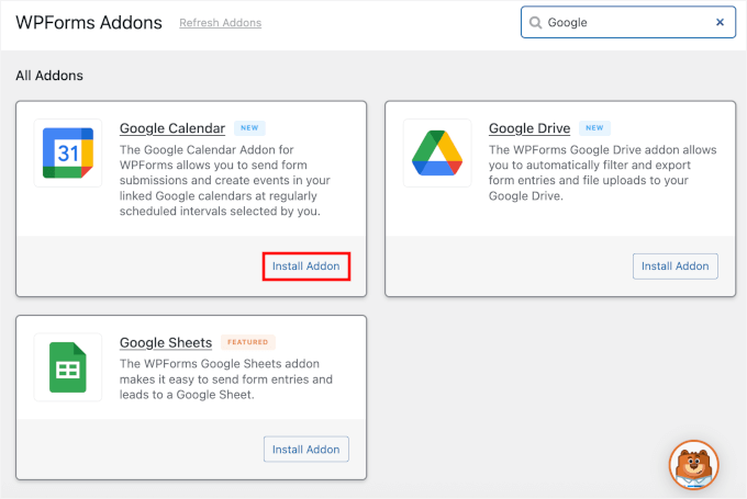 Installing the Google Calendar addon Installing the Google Calendar addon