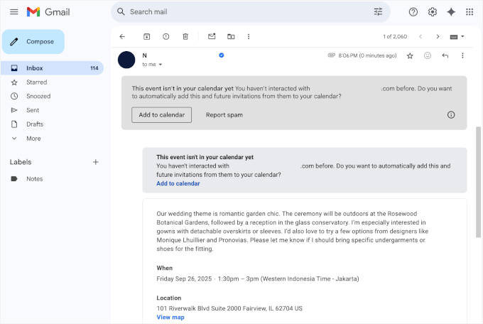 Guest invitation email Guest invitation email