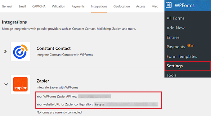 WebHostingExhibit copy-zapier-api-key How to Get SMS Text Messages From Your WordPress Forms  