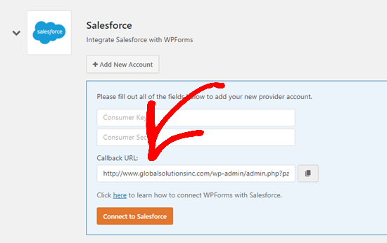 Get your Callback URL for Salesforce