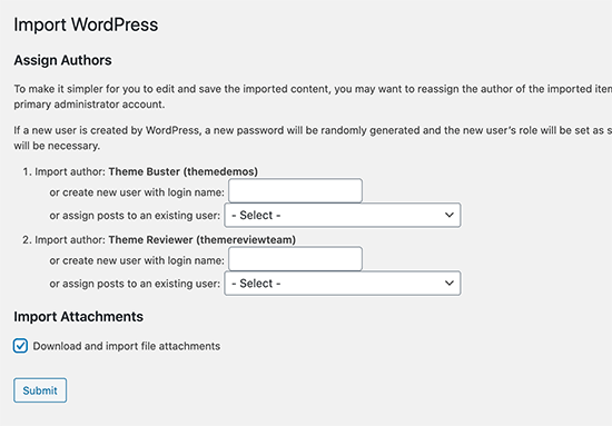 Importing dummy data in WordPress options