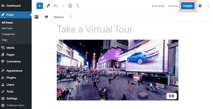 Publishing a 360 degree image to your WordPress website or blog