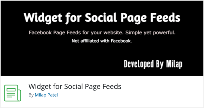 Widget for Social Page Feeds