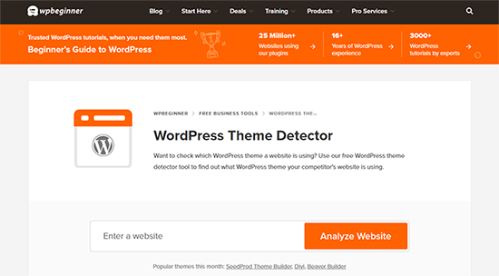 WPBeginner theme detector