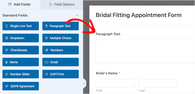 Adding a new field in WPForms' drag and drop editor Adding a new field in WPForms' drag and drop editor
