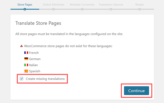 为商店页面的不同语言版本创建缺失的翻译